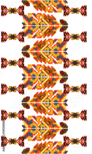 colorful ikat painted texture Drapery curves pagan tripe seamless pattern. Indian old surface background.