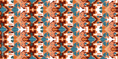 Drapery curves pagan tripe seamless pattern. Indian old surface background. Vector ornament