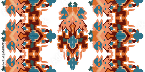 Drapery curves pagan tripe seamless pattern. Indian old surface background. Vector ornament