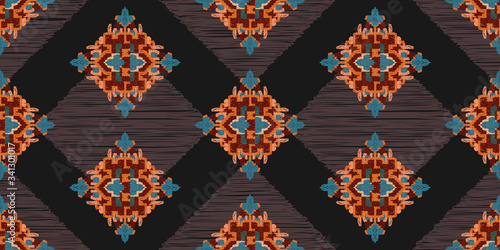 Drapery curves pagan tripe seamless pattern. Indian old surface background. Vector