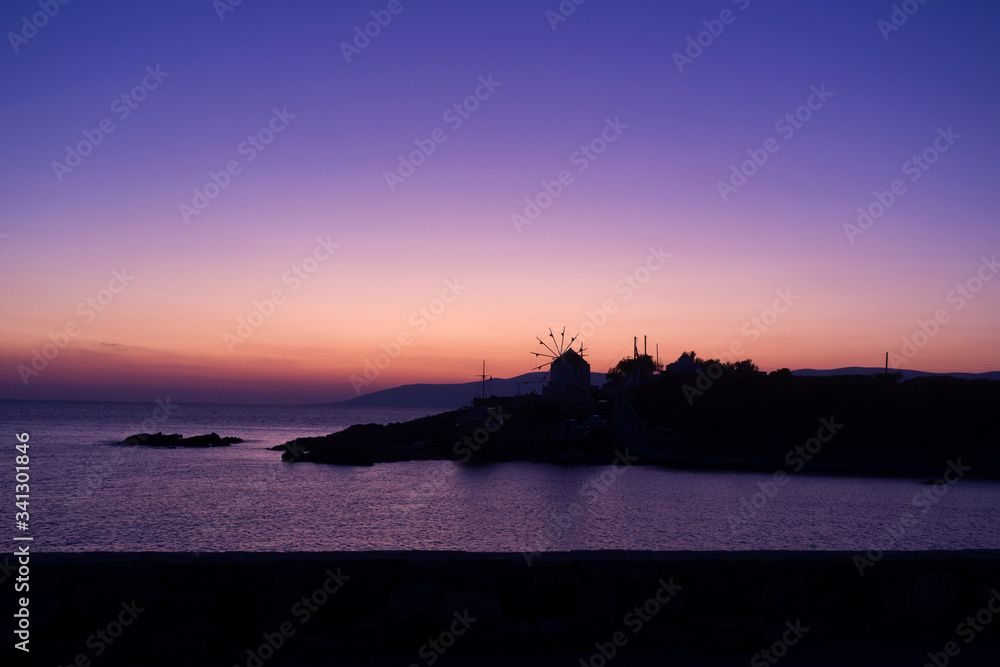 Koufonissia - View of the South coast at sunset. Lesser Cyclades, South Aegean
