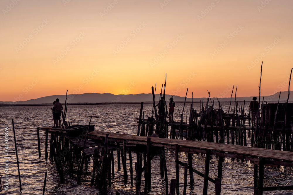 sunset on the dock