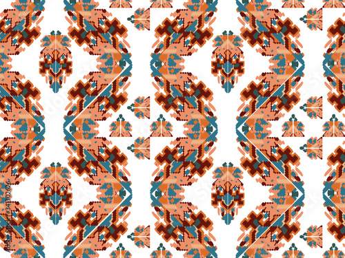 Drapery curves pagan tripe seamless pattern. Indian old surface background. Vector ornament