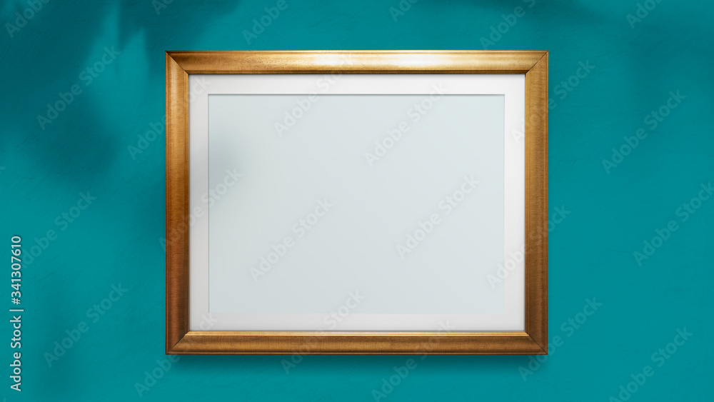 Golden blank frame mockup Golden blank frame mockup