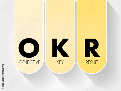 OKR - Objective Key Results acronym, business concept background