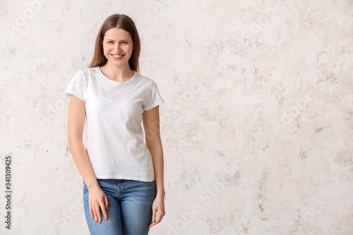 Young woman in stylish t-sh...