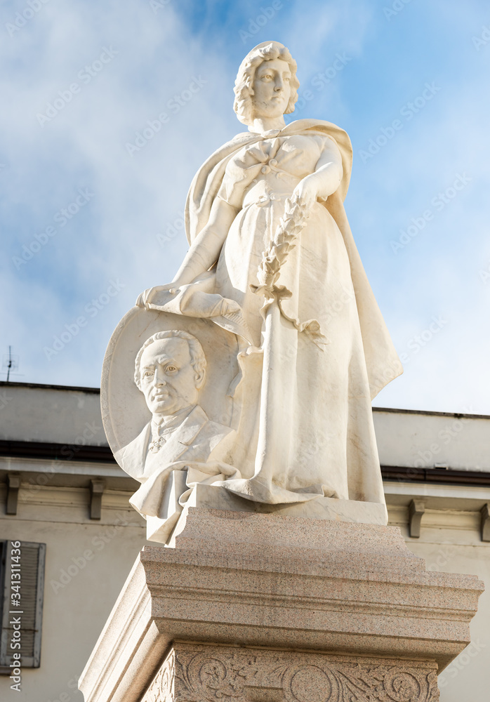 Statue to Gian Giacomo Galletti Ossola, Domodossola, Piedmont, Italy