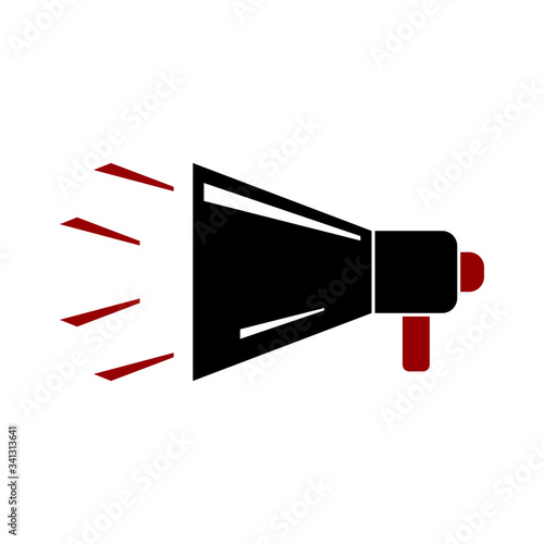 Megaphone Flat Vector Icon, Isolated Illustration On White