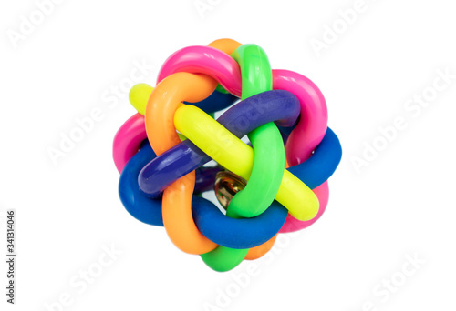 Rubber ball on isolated white background