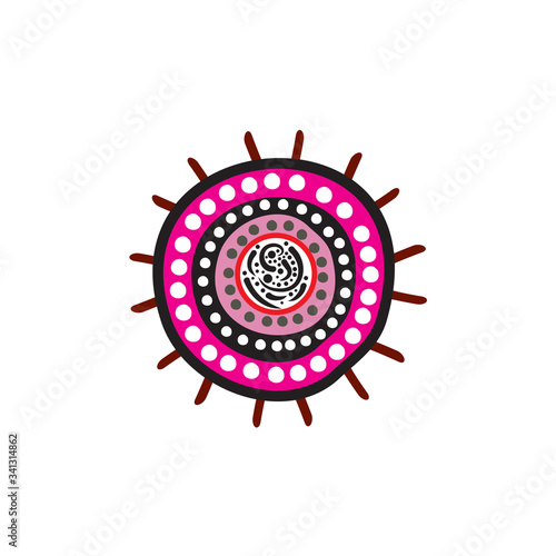 Aboriginal art dots painting icon logo design