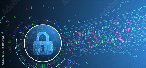 Protection background. Technology security, encode and decrypt.