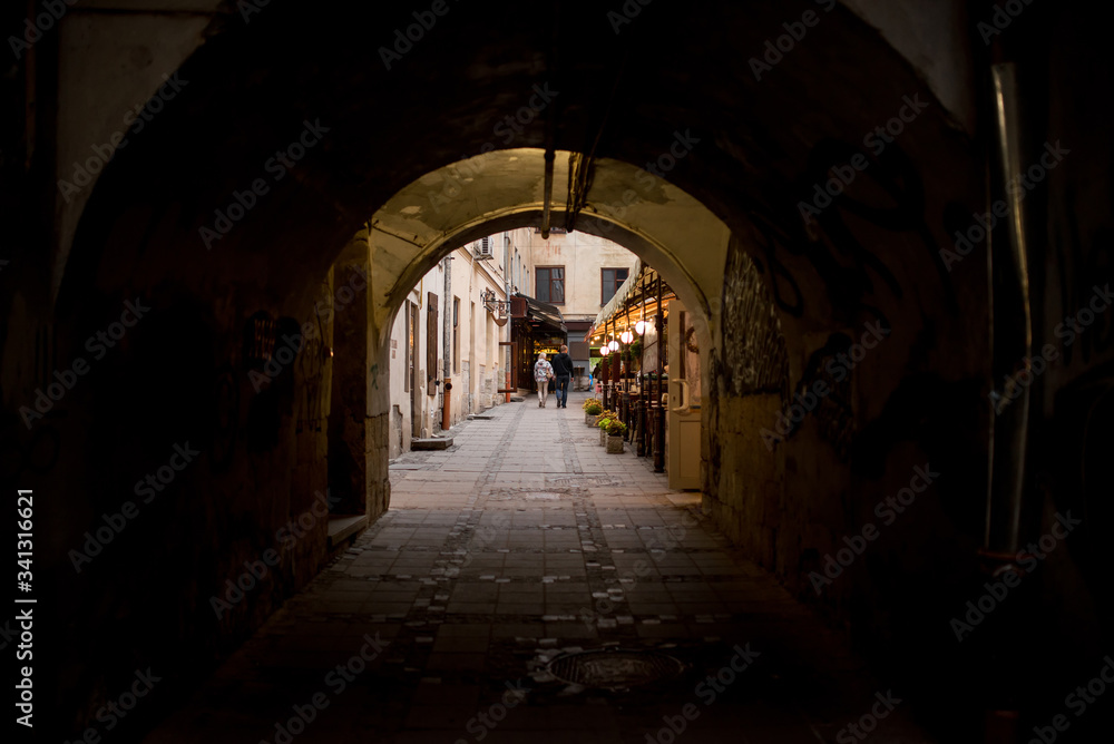 Narrow street in the old town
