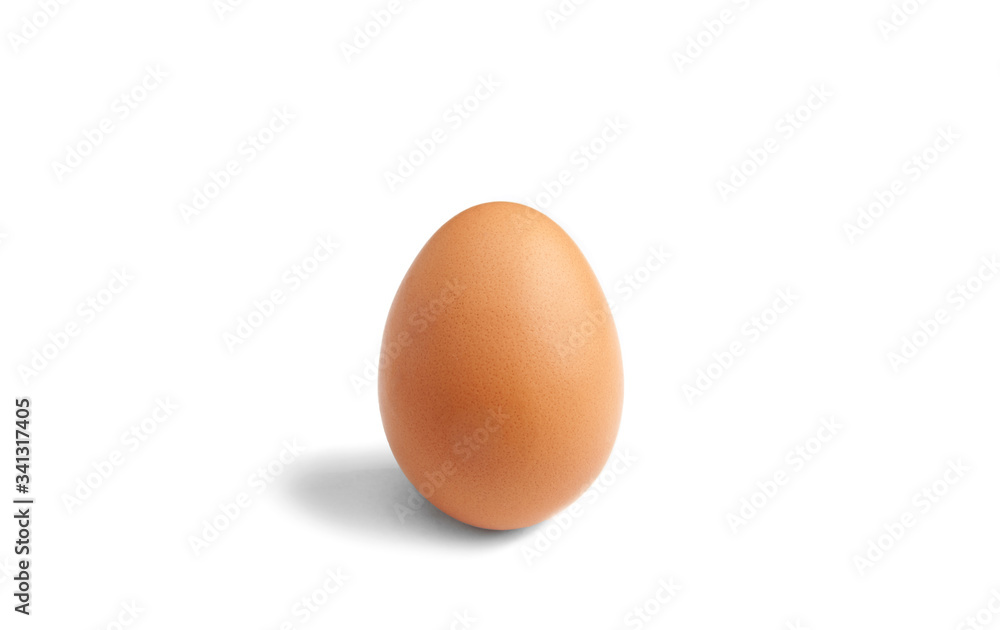 One brown chicken egg on a white background. isolated One brown chicken egg on a white background. isolated