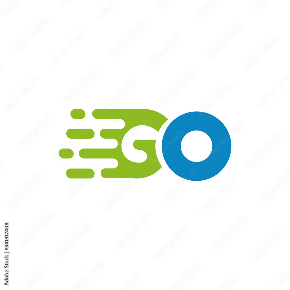 Go text speed icon logo design template Go text speed icon logo design template