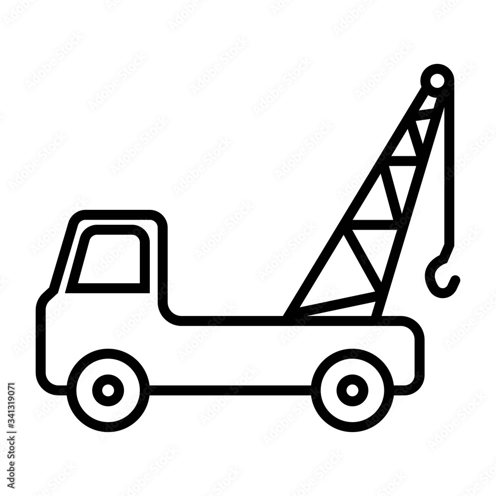car tow service, 24 hours, truck , solated icon