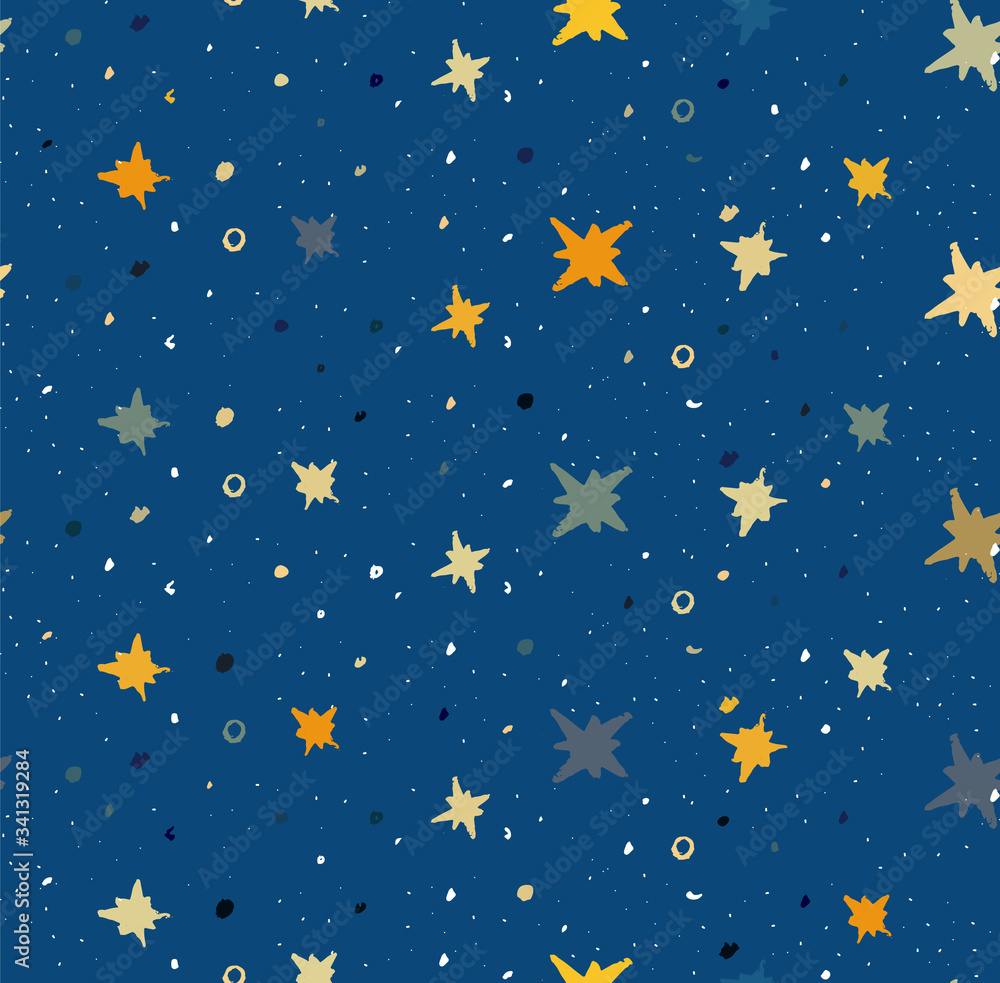 Pattern star doodle. Vector Illustration Set.