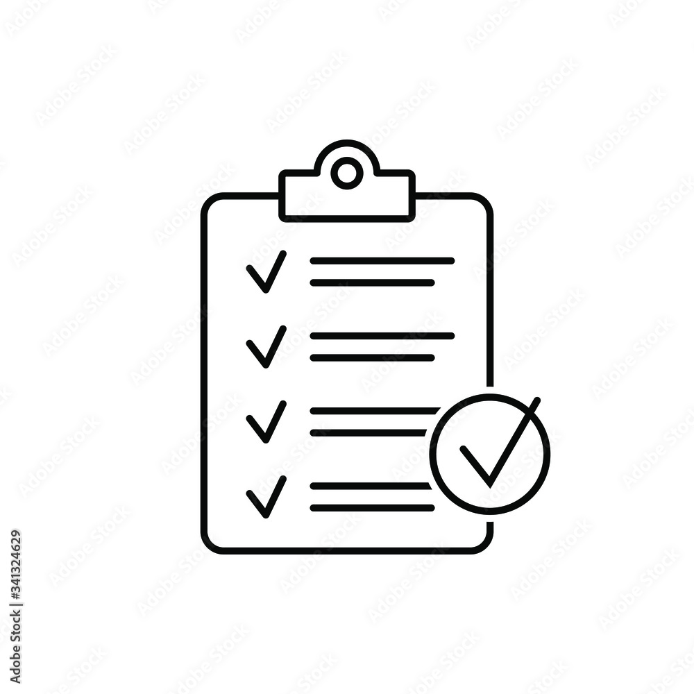 Clipboard with checklist icon, symbol for web site and app design. Clipboard with checklist icon, symbol for web site and app design.