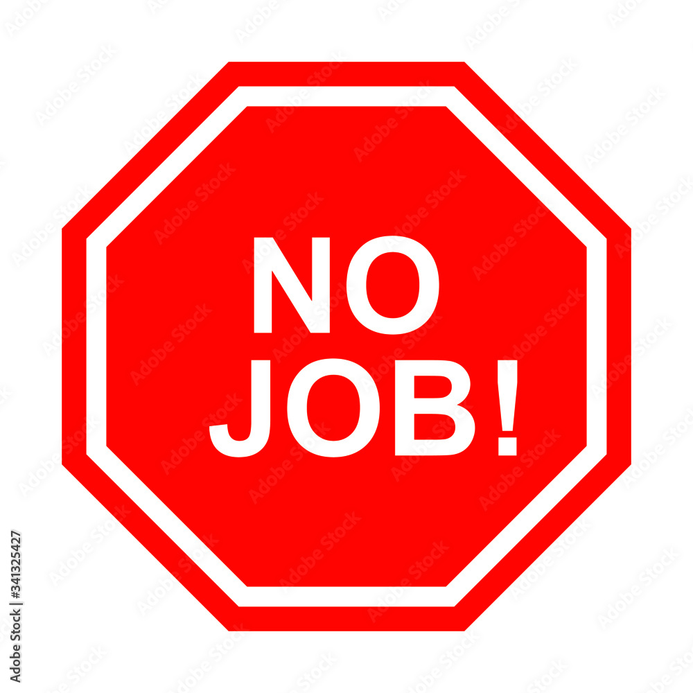 No job icon with red traffic sign No job icon with red traffic sign
