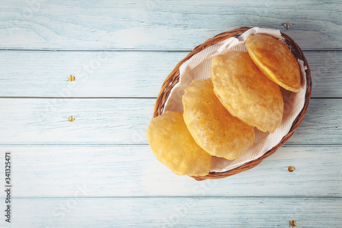 Tableau sur toile South Indian traditional food Poori or Puri