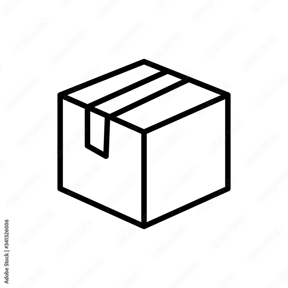 box carton delivery line style icon