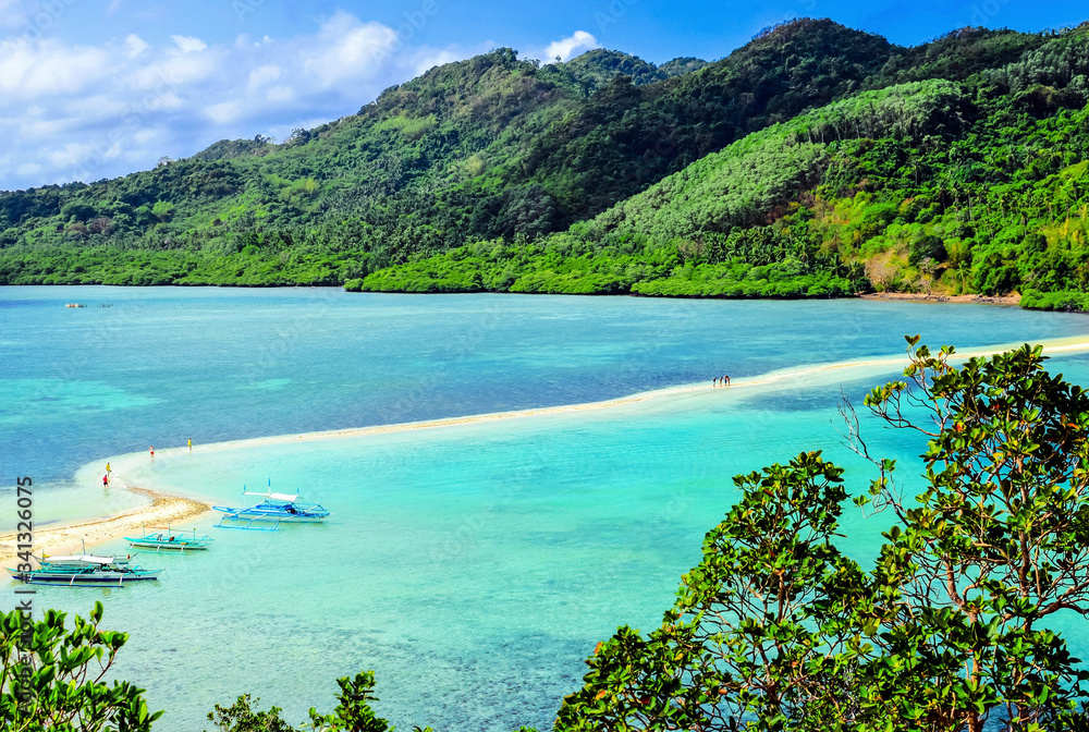 beautiful landscape of the lagoons near El Nido on the island of Palawan
