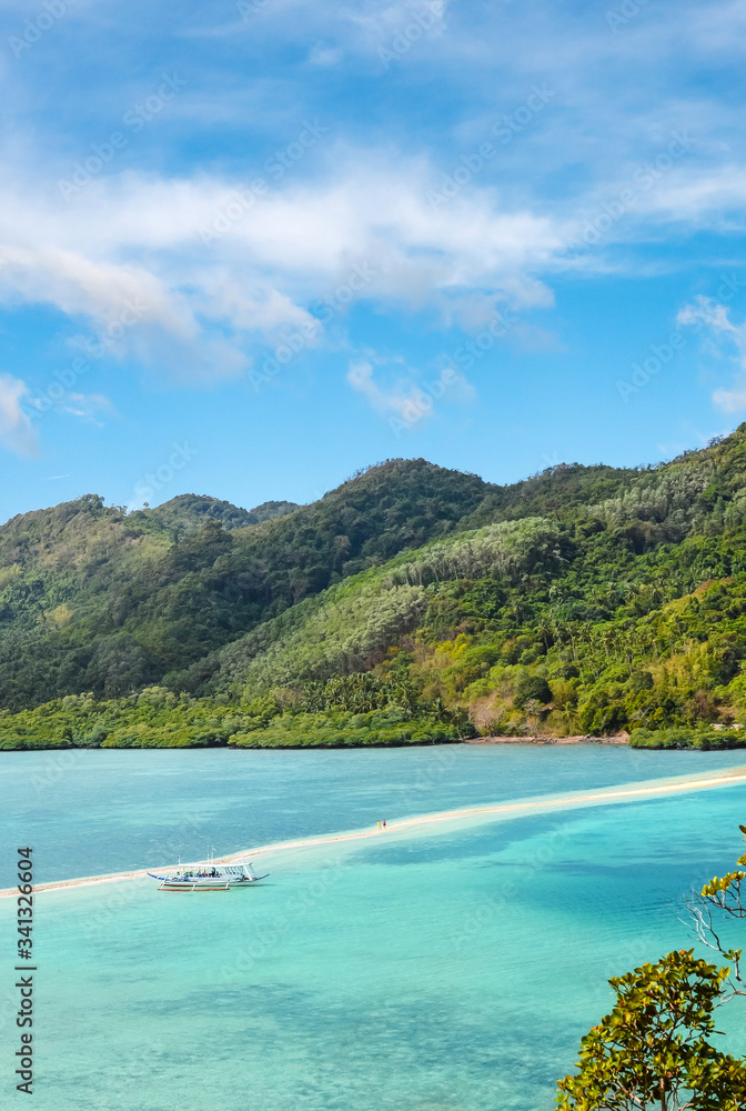 beautiful landscape of the lagoons near El Nido on the island of Palawan