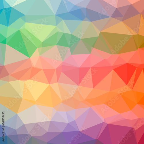 Illustration of abstract low poly orange square background.