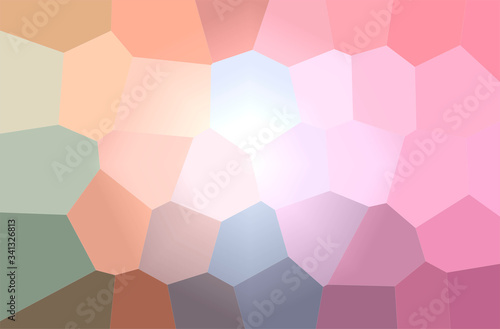 Abstract illustration of pink, yellow Giant Hexagon background