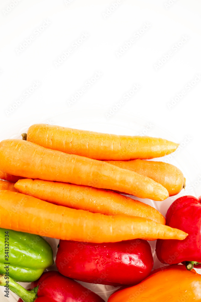 fresh carrots on a white background fresh carrots on a white background