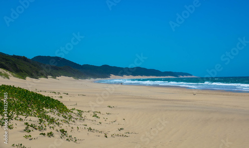 Cape Vidal Beach offers a superb location between Lake St Lucia with its resident wildlife and the tidal delights of the Indian Ocean. KwaZulu-Natal South Africa 