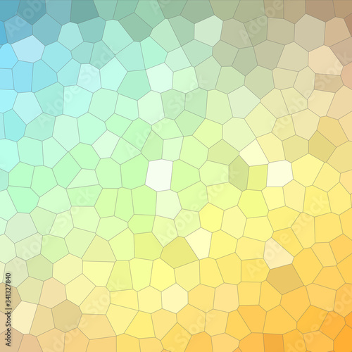 Abstract illustration of Square blue green orange colorful Little hexagon background, digitally generated.