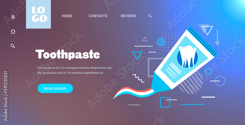 antibacterial toothpaste tube dental care hygiene concept copy space horizontal vector illustration