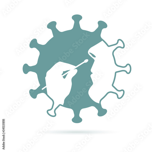 Covid-19 nose testing nasal swab vector icon