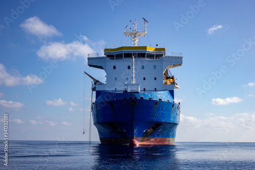 heavy lift cargo vessel at sea 