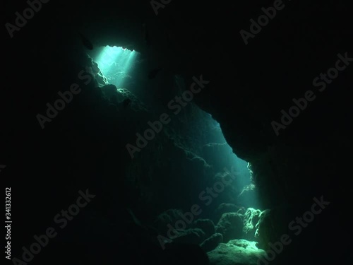 Wallpaper Mural sun rays sun beams and sun shine underwater in cave beautiful light scenery  Torontodigital.ca