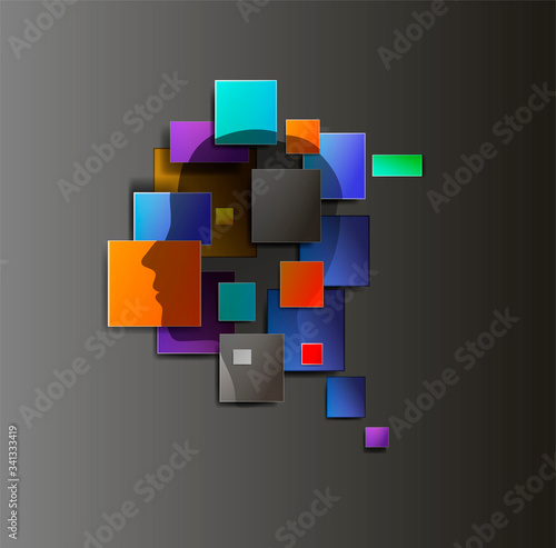psychology of people in digital world, technology and human brain concept, man in digital world creative idea,