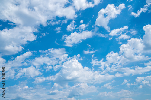 Fototapeta Naklejka Na Ścianę i Meble -  Blue sky background with white clouds, texture
