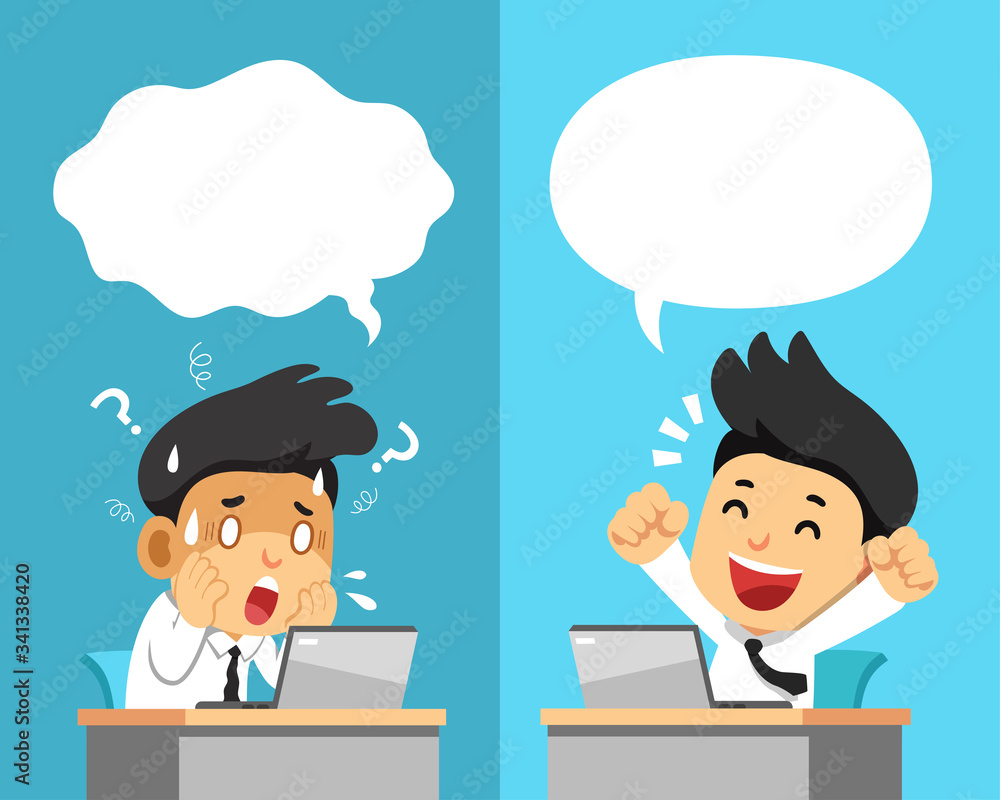 Cartoon businessman expressing different emotions for design. Cartoon businessman expressing different emotions for design.