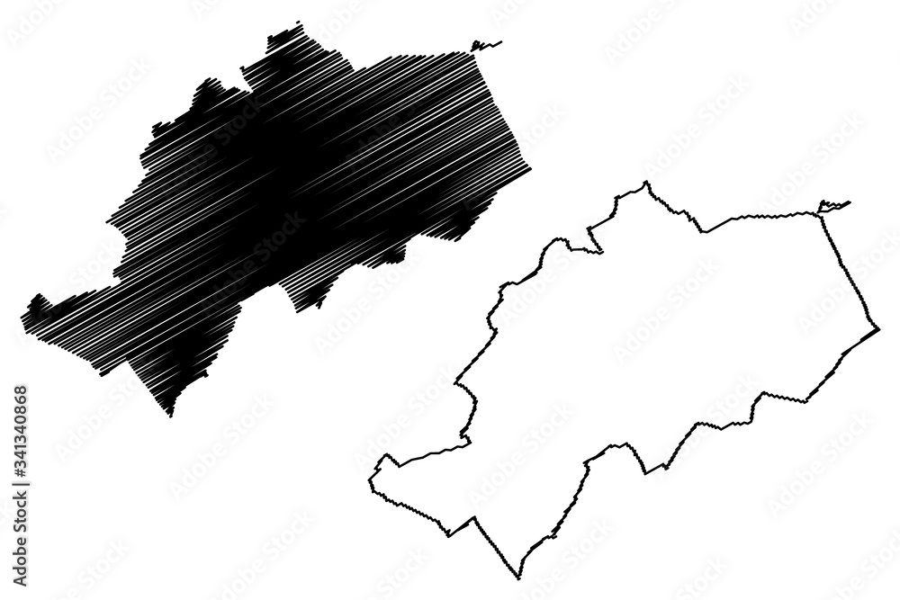 Gyor City (Hungary, Gyor-Moson-Sopron County) map vector illustration, scribble sketch City of Gyor map