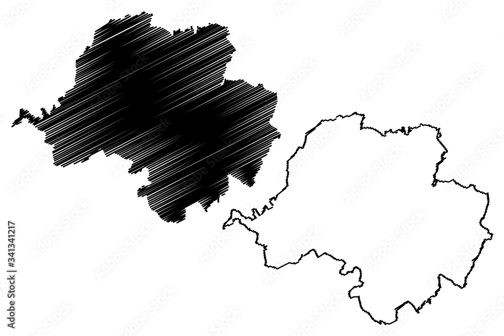 Chemnitz City (Federal Republic of Germany, Saxony) map vector illustration, scribble sketch City of Chemnitz map
