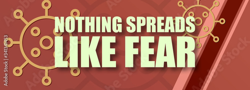 Nothing Spreads Like Fear - text written on virus background