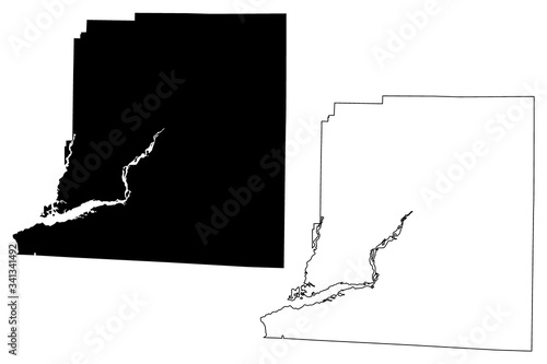 Decatur County, Georgia (U.S. county, United States of America,USA, U.S., US) map vector illustration, scribble sketch Decatur map