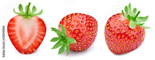 Fototapeta Naklejka Na Ścianę i Meble -  Fresh organic strawberry isolated on white