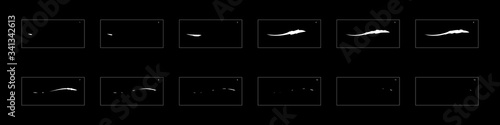 Shiny smoke trail animation effect. smoke trail animation. frame by frame classic animation sprite sheet for game, cartoon, video, animation or motion