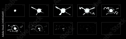 Shine exploration effect sprite sheet. frame by frame classic animation sprite sheet for game, cartoon, video, animation or motion