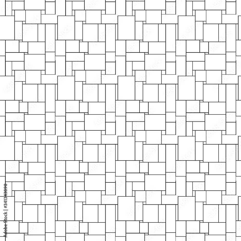 White geometric seamless background. Composition of rectangular figures. Vector illustration

