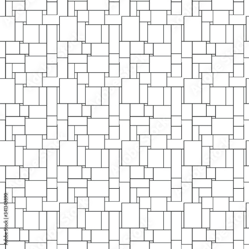White geometric seamless background. Composition of rectangular figures. Vector illustration 