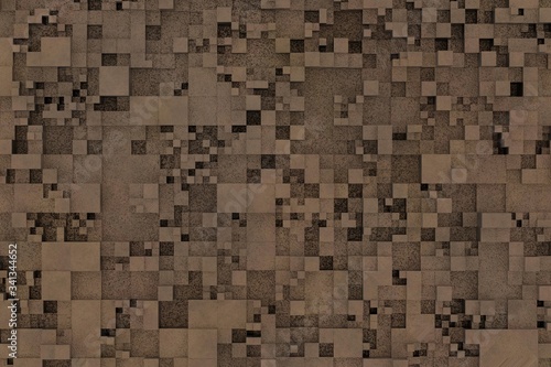 Fototapeta Naklejka Na Ścianę i Meble -  Texture of square tiles of different sizes. 3d render