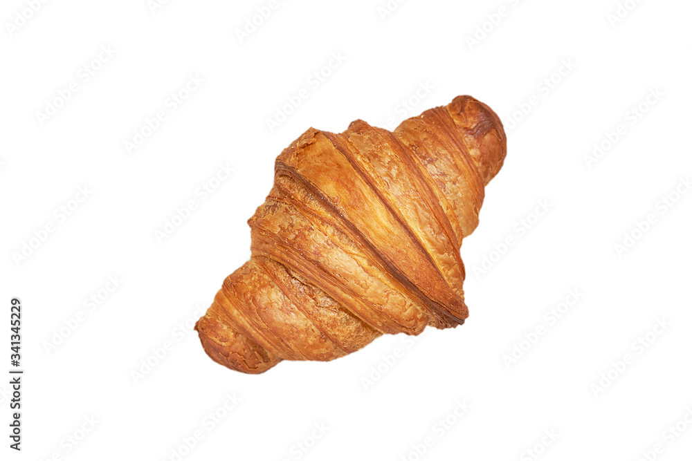 Croissant Fresh baked goods, top view. Close-up, isolate Croissant Fresh baked goods, top view. Close-up, isolate
