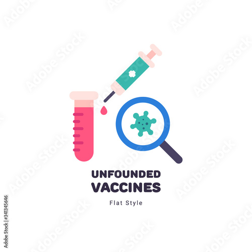 Unfounded vaccines Coronavirus concept illustrtion flat style